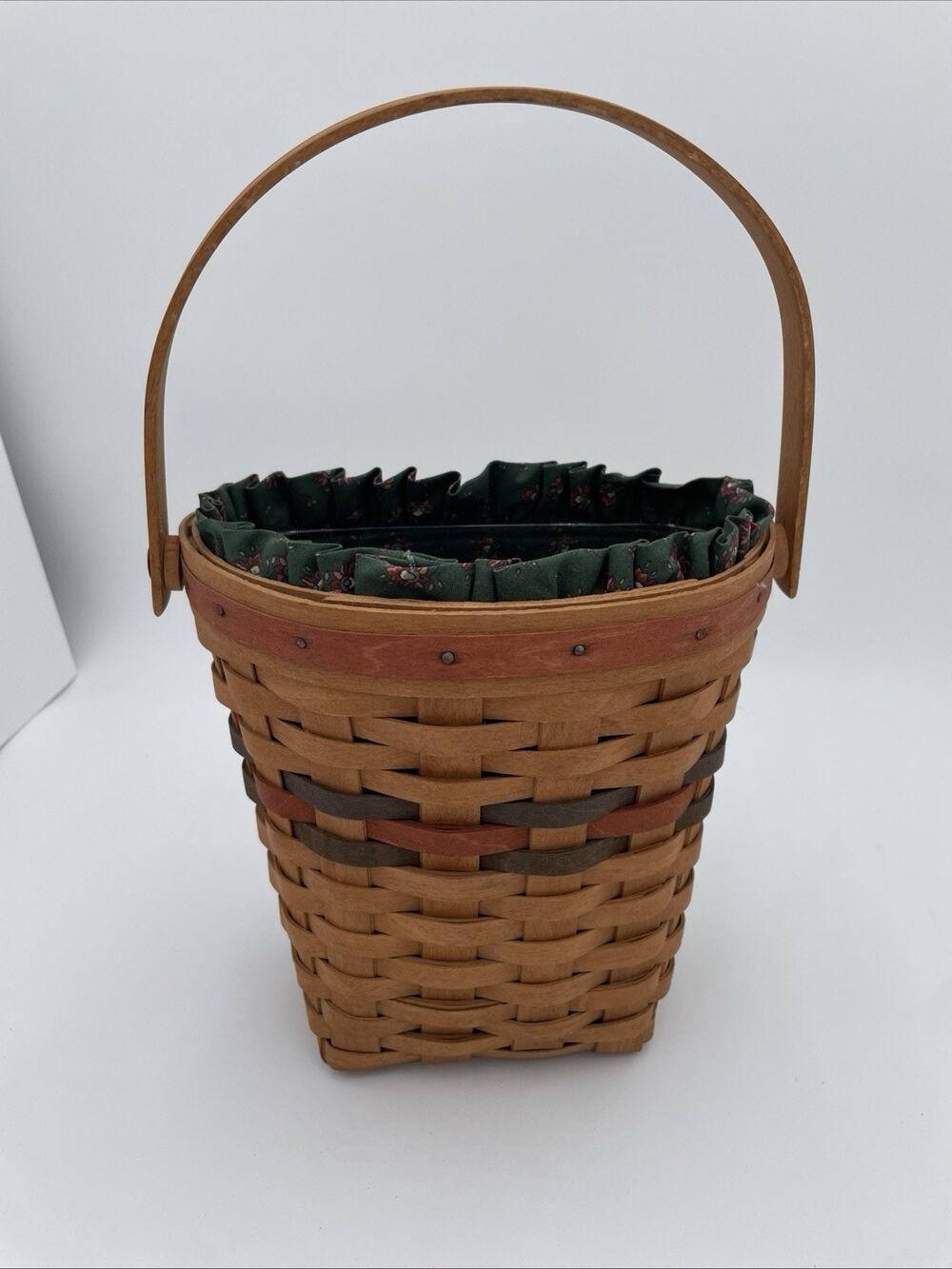 Longaberger Shades of Autumn Wall Mount 1993 Basket, Liner & Plastic Insert